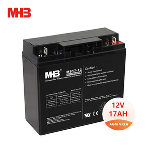 Mhb Ms17-12 <span class=keywords><strong>Batterie</strong></span> de stockage solaire rechargeable au plomb-acide scellée <span class=keywords><strong>12V</strong></span> <span class=keywords><strong>17ah</strong></span> 20hr Prix des systèmes d'<span class=keywords><strong>alarme</strong></span> - Product Image 1
