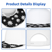 Casquette de sport personnalisée avec broderie 3D, motif feuille d'érable blanche, logo personnalisé, fermeture à pression en plastique, casquette snapback quatre saisons
