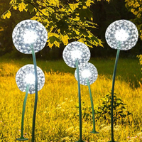Décoration extérieure moderne pissenlit métal acier inoxydable Sculpture lumière Statue pour jardin vente