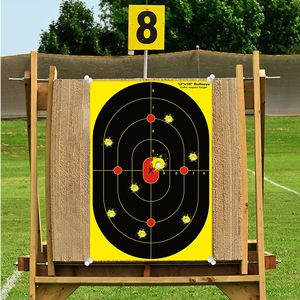 Cible de tir Bullseye en papier 12x18 pouces, cible d'entraînement de tir à impact couleur - Product Image 2