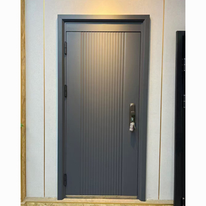 Wrought Iron Security <strong>Door</strong> with Fire Prevention Modern <strong>Design</strong> Black/Copper Finish for Supermarket &amp; Farmhouse Exterior Entry - Product Image 1