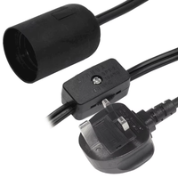 Ensemble de supports pour lampes himalayennes avec câble BS 250V, prise britannique, tissu H03vvh2-F, douilles E27 E26 E12 E14, variateur et cordon avec interrupteur 303