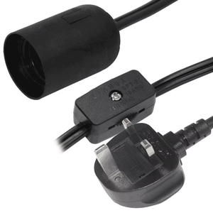 Himalayan <b>Lamps</b> <b>Holder</b> Set Cable British Plug Fabric H03vvh2-F <b>E27</b> E26 E12 E14 Socket Dimmer 303 Switch <b>Lamp</b> Cord - Product Image 2