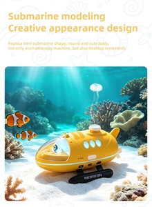 Humidificateur ultrasonique de table en forme de sous-marin, alimenté par USB, avec contrôle tactile, minuterie, lumière LED jaune, diffuseur d'arômes pour la maison - Product Image 5