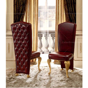 Muebles de Oficina de Lujo Rococó, <span class=keywords><strong>Escritorio</strong></span> Dorado y <span class=keywords><strong>Silla</strong></span> de Cuero - Product Image 5