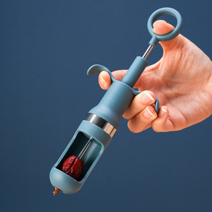 Syringe Style <b>Date</b> Pitter Tool Blue And Orange Color Household Kitchen Utensil For Removing <b>Date</b> And Hawthorn Seeds - Product Image 2