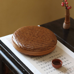 Caja Redonda de Bambú Tejida a Mano para Té Pu'er, 30cm, Almacenamiento para Pastel de Té, Empaque de Coleccionista, Origen Anji - Product Image 3