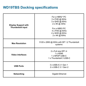 <span class=keywords><strong>Station</strong></span> d'accueil Thunderbolt 3 d'origine pour Dell WD19TBS avec adaptateur 130W/180W, <span class=keywords><strong>station</strong></span> d'accueil USB-C triple écran - Product Image 5