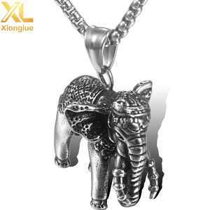 Elephant Pendant Necklace Titanium Steel Vintage Pendant Necklace Customized <b>Men</b> Necklace - Product Image 3