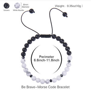 Bijoux uniques faits à la main avec Code Morse, Bracelet Howlite blanc, cadeau inspirant pour les meilleurs amis, maman et fille - Product Image 2