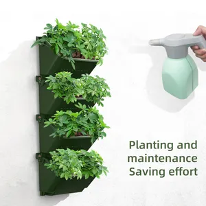 Sistema De Irrigação Automática Jardim De Parede Vertical Verde Plantadores Vasos Montagem De Parede De Plástico