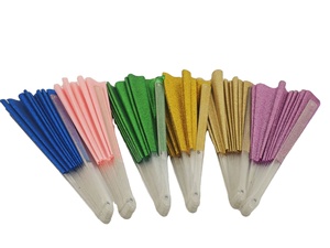 Shimmering Silver Sequin <b>Hand</b> <b>Fan</b> 33cm Foldable Plastic Handle Glamorous Party Cosplay & Photo Props for New Year - Product Image 4