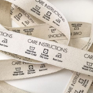 Ruban en sergé de coton naturel de 15 mm avec logo imprimé personnalisé, emballage écologique pour cadeau, ruban en sergé - Product Image 5