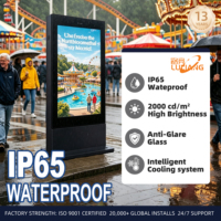 Écran LCD numérique d'affichage publicitaire extérieur étanche IP65 de haute qualité 43 49 55 65 75 98 pouces pour les magasins de détail OEM 1 an