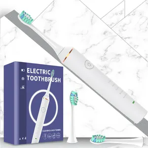 Brosse à dents électrique sonique avec étui de voyage, Charge rapide sans fil longue durée, minuterie intelligente 5 Modes de blanchiment par Mh, blanc