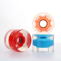 Roues clignotantes de patins en ligne, dureté personnalisée, durable, transparent, lumière LED, 60mm