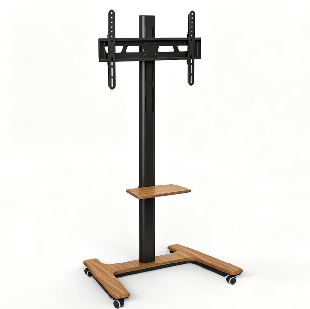 Flexible Movable TV Display Easel Floor Stand Height Adjustable Single Storage Board With Casters