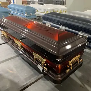 Ataúd funerario de acero de estilo americano, venta a bajo precio