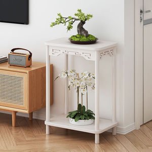 Solid Wood Flower Stand Chinese Style Rectangle Freestanding Indoor Living Room Storage Shelf For Succulent Green Ivy Plant Rack - Product Image 4