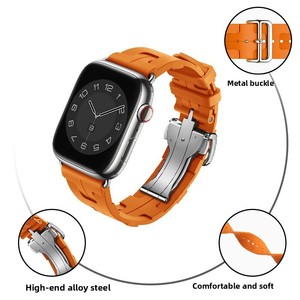 Correas de Silicona para Reloj H <span class=keywords><strong>Watch</strong></span> con Hebilla de Mariposa, Correa de Silicona para I <span class=keywords><strong>Watch</strong></span> Series 7/8/9/10/11 Ultra 3/<span class=keywords><strong>2</strong></span>/1 - Product Image 6