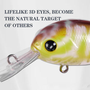 Vente en gros d'usine, leurre de pêche artificiel en plastique dur de 50 mm, crankbait, wobbler, leurre de surface, longue languette, poisson d'eau salée, bar - Product Image 3