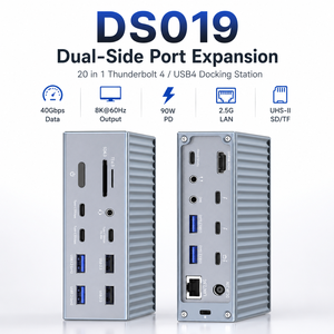 תחנת עגינה 20 ב-1 עם USB4 ו-TB4, 40Gbps, HDMI 8K, אטרנט 2.5G, PD 90W, רכזת כפולה DS019 - Product Image 3
