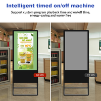 Afficheur numérique Android portable pliable de 32 à 65 pouces avec télécommande CMS, écran LCD pour publicité intérieure avec roues
