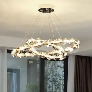 Lustre de cristal de luz led, lustre decorativo moderno de luxo para casa