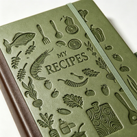 Carnet de recettes personnalisé en cuir PU rigide avec gaufrage – Cadeau idéal