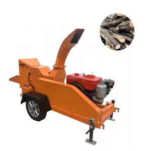 Broyeur de bois industriel à moteur diesel Broyeur à tambour Broyeur pour poudre de sciure de bois avec composant de moteur central