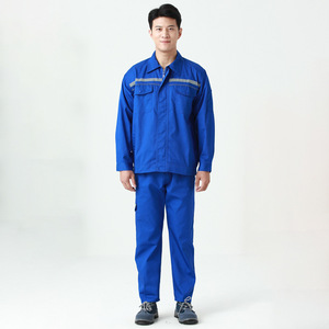 ชุดทำงาน โพลีเอสเตอร์ ป้องกันไฟฟ้าสถิต สีฟ้า สำหรับพนักงานในโรงงาน M L XL XXL XXXL - Product Image 2