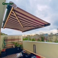 Design moderne auvent de fenêtre en aluminium Pario ombre réglable toit coulissant balançoire style ouvert cadre en acier persienne store à rouleau