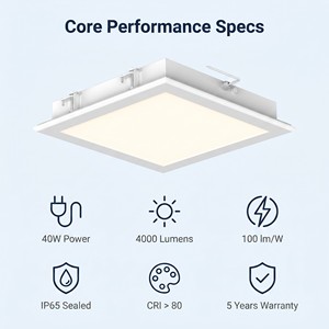 40W IP65 Reinraum LED-Panelleuchte 595x595 Access 6500K Fraunhofer <span class=keywords><strong>IPA</strong></span> Antibakteriell UGR22 Flimmerfrei für Krankenhäuser - Product Image 2