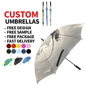 Windproof Custom Printed Promotional EVA Material Golf Umbrella with Large <b>Canopy</b> for Corporate Events & Brand Visibility - Product Image 1