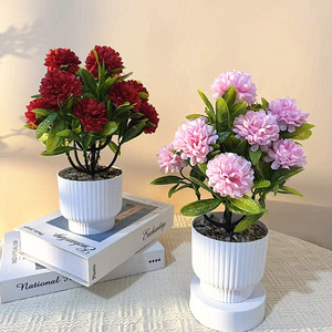 Bonsái de Crisantemo Artificial, 12 Flores, Mini Planta en Maceta, Decoración para el Hogar y Jardín, Regalo para el Día de la Madre - Product Image 2