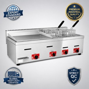 Plancha a Gas Comercial con Freidoras Dobles para Hamburguesas, Filetes, Papas Fritas, Pollo, Restaurantes de Comida Rápida y Distribuidores - Product Image 6