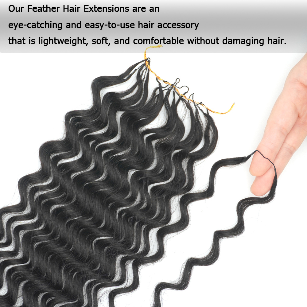 KAMA Hot Selling Crochet Braiding Human Hair 100% Virgin Remy Cambodian Human Hair Extensions Natural Color Feather Tip Hair Detail Section 8