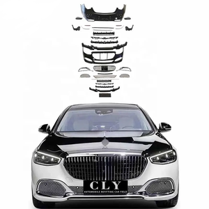 Parachoques de coche originales para <span class=keywords><strong>2021</strong></span> + Benz W223 <span class=keywords><strong>S</strong></span> Class Facelift <span class=keywords><strong>Maybach</strong></span> Kits de carrocería Rejillas Conjunto de parachoques trasero de coche Consejos difusores traseros - Product Image 1