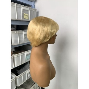 วิกผมบราซิลแท้แบบไม่ต้องติดกาว รุ่น 613 สีธรรมชาติ สำหรับ<span class=keywords><strong>ผู้หญิง</strong></span>ผิวสี  วิกผมสั้นแบบทำด้วยเครื่อง - Product Image 5