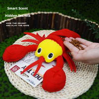 Jouet interactif pour chien en peluche, motif crevette et crabe de dessin animé, avec couineur, corde en coton résistante aux morsures, pour la dentition, le jeu de cachette et le jeu d'agression