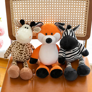 Set di Peluche a Tema Animali della Giungla EZBABY: <span class=keywords><strong>Leone</strong></span>, Volpe, Procione, Giraffa, Elefante, Orso, Panda, Tigre - Regalo di Natale - Product Image 3