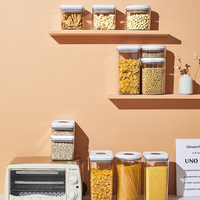Boîte de rangement ronde en plastique scellée à pression avec couvercle ABS pour aliments secs, collations, thé, organisateur de garde-manger de cuisine, OEM