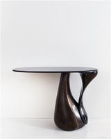 Table basse nordique moderne à prix avantageux, noire et dorée, unique et très rentable