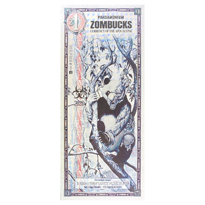 Zombucks Banconota Commemorativa in Argento 2026 Zombie Panda - Moneta Apocalyptica Unica in Lamina d'Argento, Oggetto di Collezione Sci-Fi e Regalo per Appassionati - Product Image 1