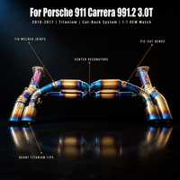 Sistema de Escape de Titanio Ligero de Grado de Competición para Porsche 911 991.2 Carrera 3.0T 2016-2017, Downpipe Directo y Sistema Catback