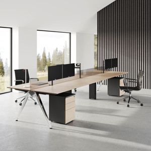 2024 Mới Nhất Modular Bằng Gỗ Bàn Văn Phòng 2 4 6 8 Chỗ Ngồi Coworking Workstation Đồ Nội Thất Với Mở Dài Không Gian Cho Nhân Viên - Product Image 1