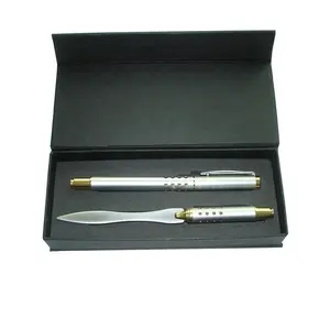 Набор канцелярских принадлежностей ACMECN из нержавеющей стали, популярные Подарочные ручки с 24 отверстиями, набор с роликовой ручкой и открывалкой для букв