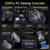 EasySMX X05Pro Pengontrol Game Nirkabel Multiplatform dengan Tombol Senyap, Joystick Hall Effect Tanpa Drift, Gamepad untuk PC, SW, PH