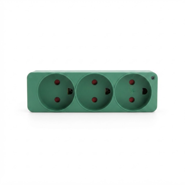 ZNPON 16A Denmark Standard Industrial IP44 Electrical Socket 3 Way with Indicator Light Wall Power Outlet AC 250V S134K