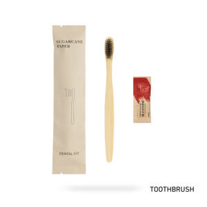 Kit de brosse à dents en bambou avec mini dentifrice <span class=keywords><strong>et</strong></span> sac en papier de canne à sucre pour hôtels <span class=keywords><strong>et</strong></span> usage domestique - Product Image 2